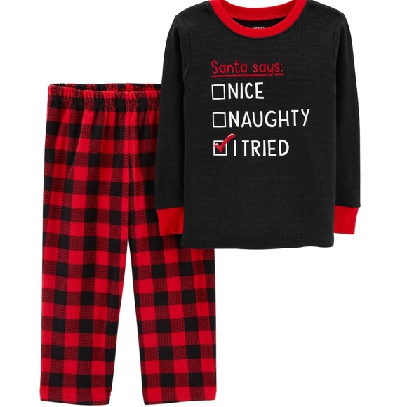 Baby Glam Santa/'s Favorite Red Black One PC Infant Boys Girls Size 3 Months NWT